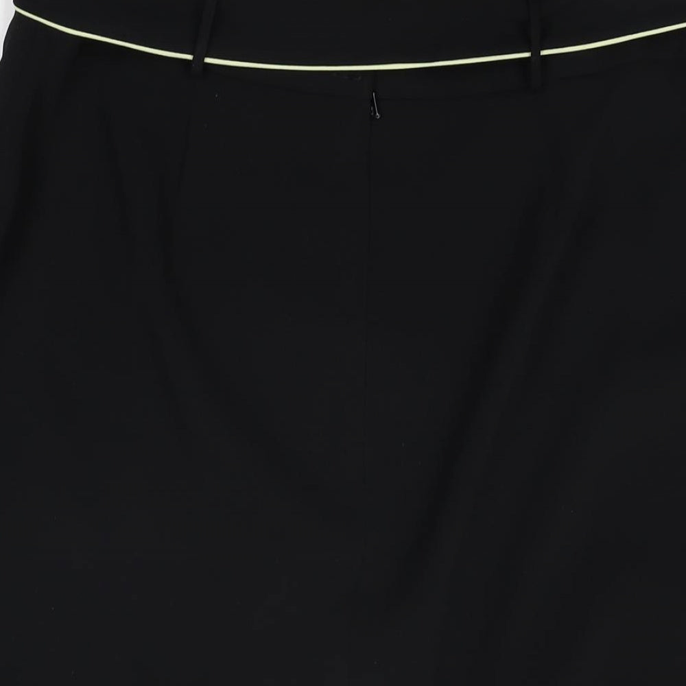 Roman Womens Black Polyester Straight & Pencil Skirt Size 16 Zip