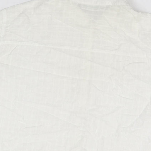 Marks and Spencer Womens White Cotton Basic Button-Up Size 16 Collared