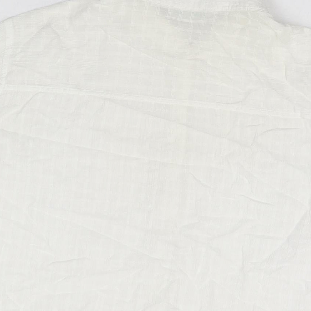 Marks and Spencer Womens White Cotton Basic Button-Up Size 16 Collared