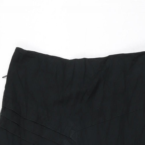 Monsoon Womens Black Cotton Swing Skirt Size 12 Zip