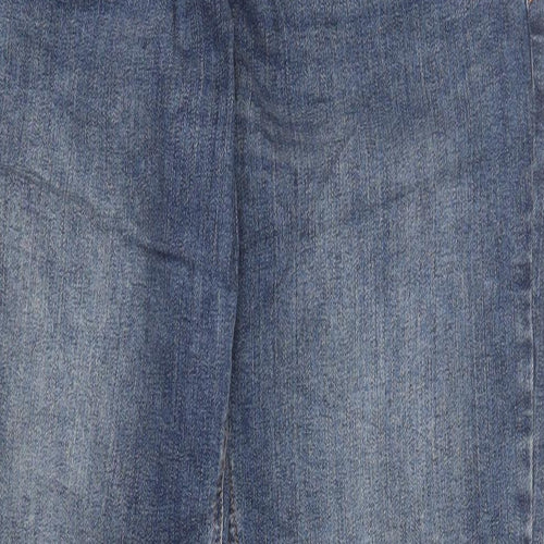 F&F Mens Blue Cotton Straight Jeans Size 36 in L32 in Regular Zip