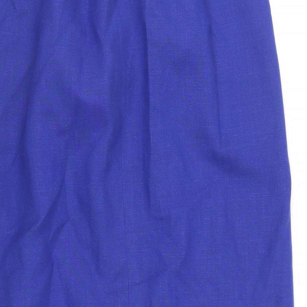 Alexon Womens Blue Polyester A-Line Skirt Size 12 Zip