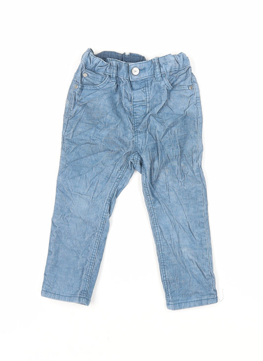 H&M Boys Blue Cotton Skinny Jeans Size 2 Years Regular Button