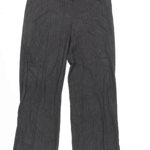 NEXT Womens Grey Polyester Dress Pants Trousers Size 14 L30 in Regular Zip