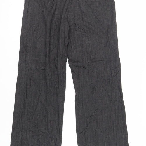 NEXT Womens Grey Polyester Dress Pants Trousers Size 14 L30 in Regular Zip