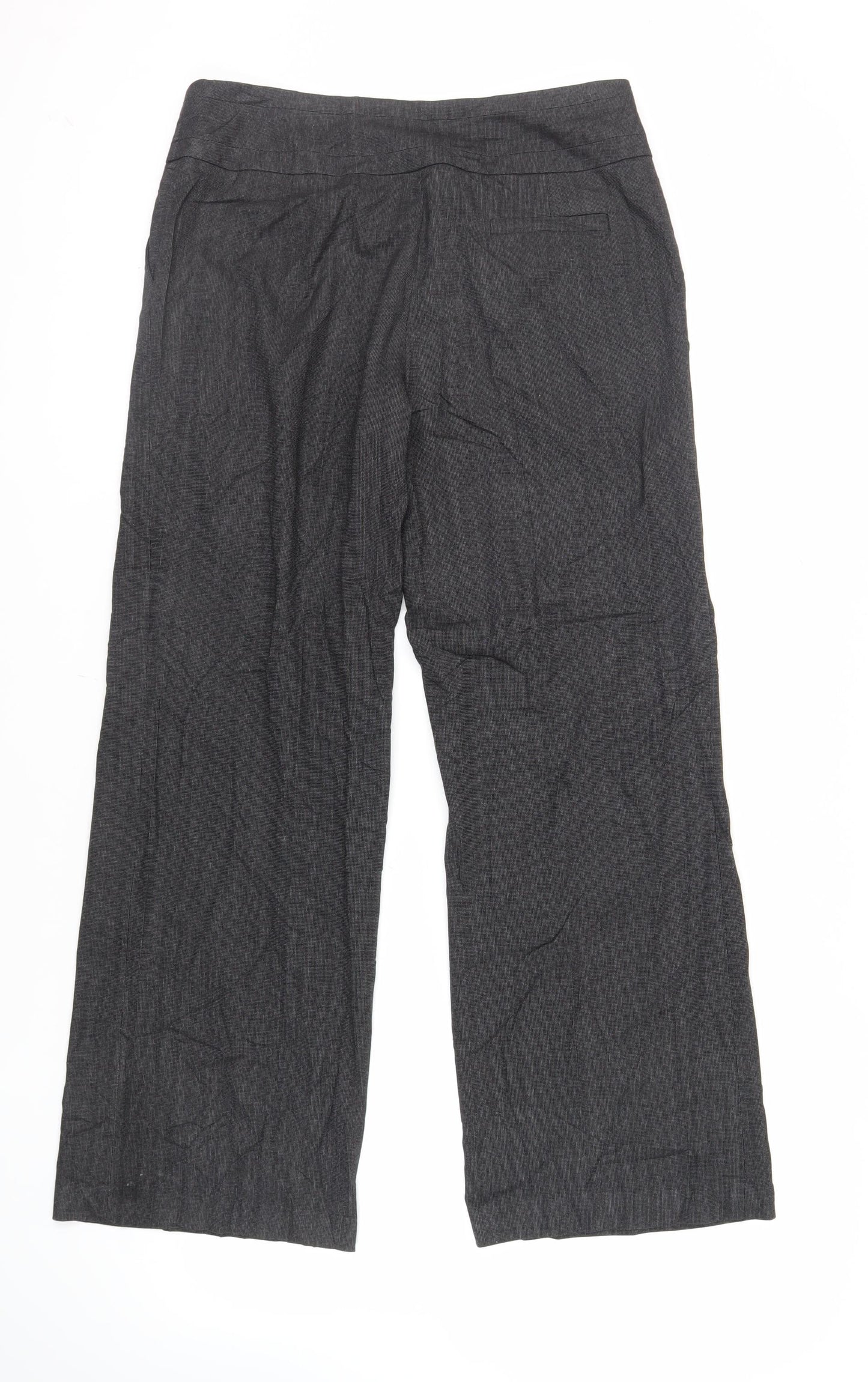 NEXT Womens Grey Polyester Dress Pants Trousers Size 14 L30 in Regular Zip