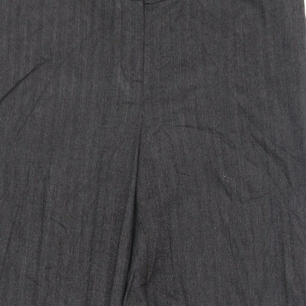 NEXT Womens Grey Polyester Dress Pants Trousers Size 14 L30 in Regular Zip