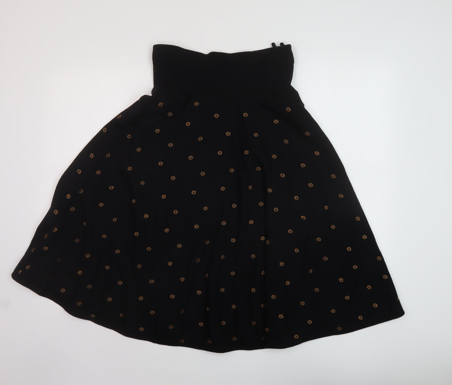 Louis Feraud Womens Black Geometric Wool A-Line Skirt Size 12