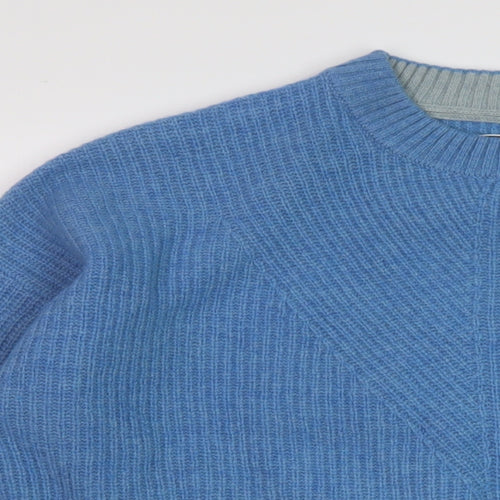 BAM Womens Blue Round Neck Yak Pullover Jumper Size M