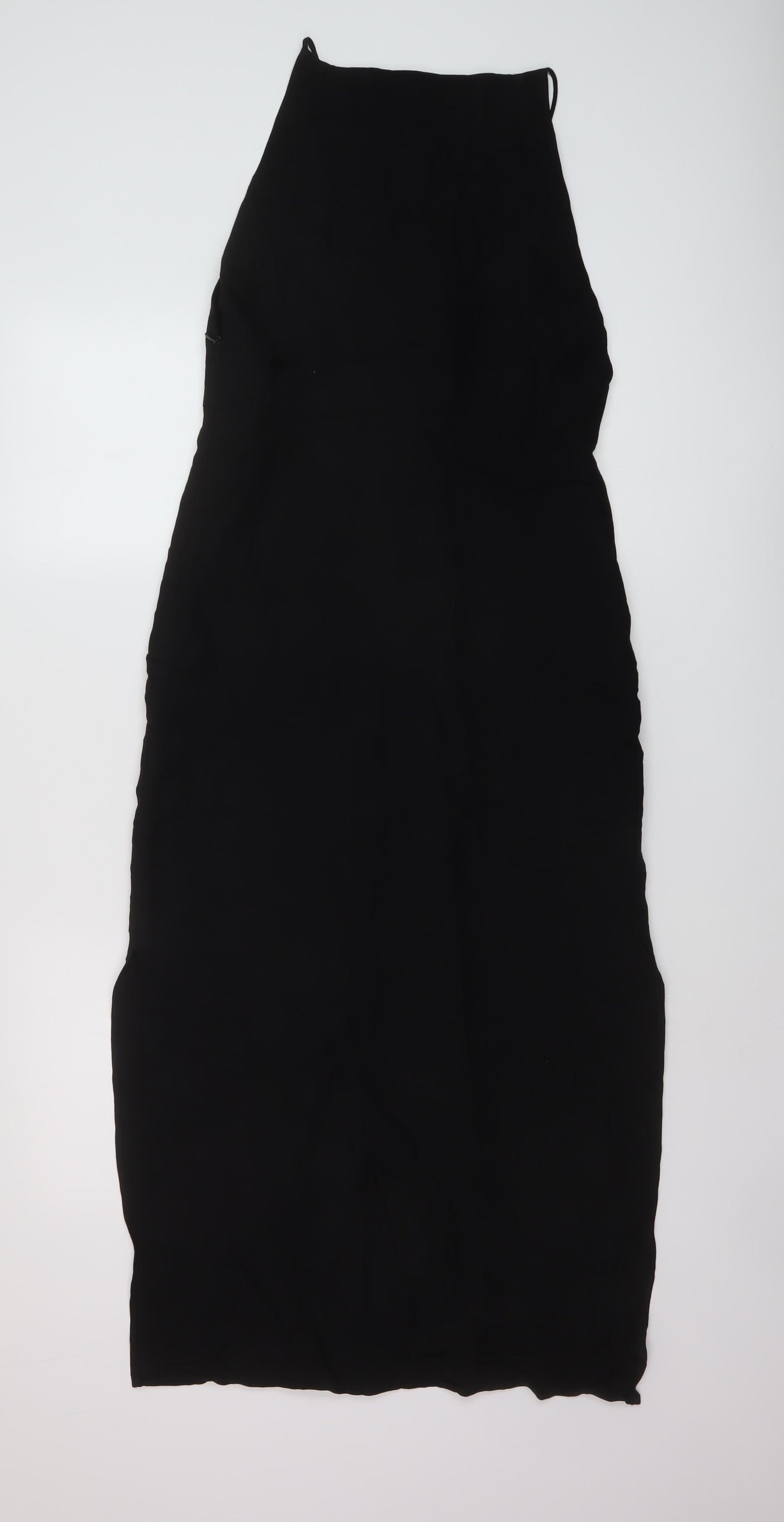 Zara Womens Black Viscose A-Line Size S Square Neck Zip