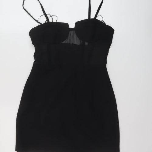 Zara Womens Black Polyester Mini Size S Sweetheart Zip