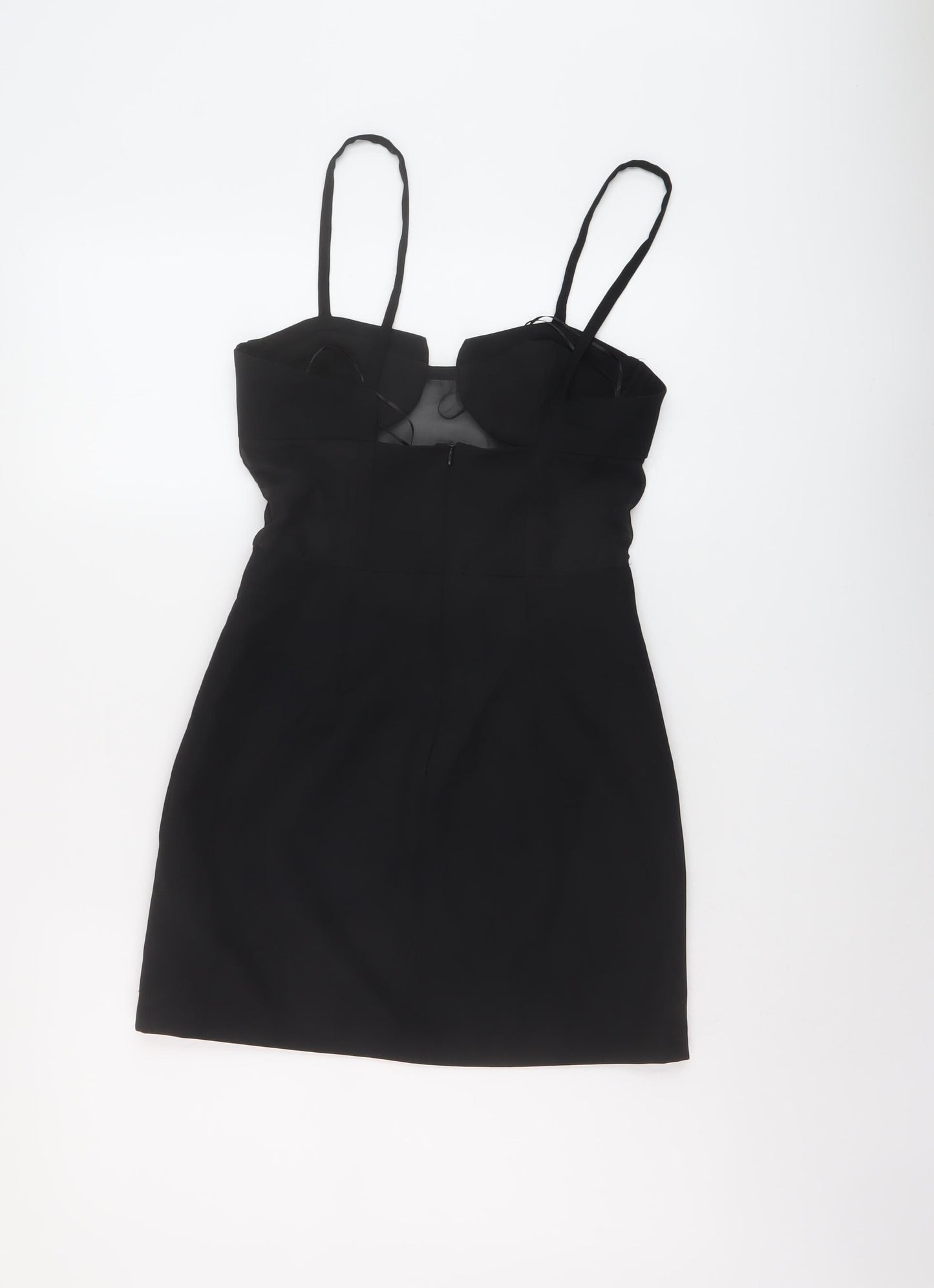 Zara Womens Black Polyester Mini Size XS Sweetheart Zip