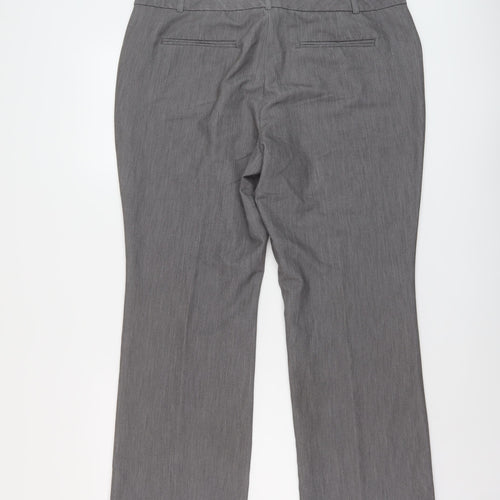 DKNY Womens Grey Polyester Trousers Size 14 L30 in Regular Hook & Eye