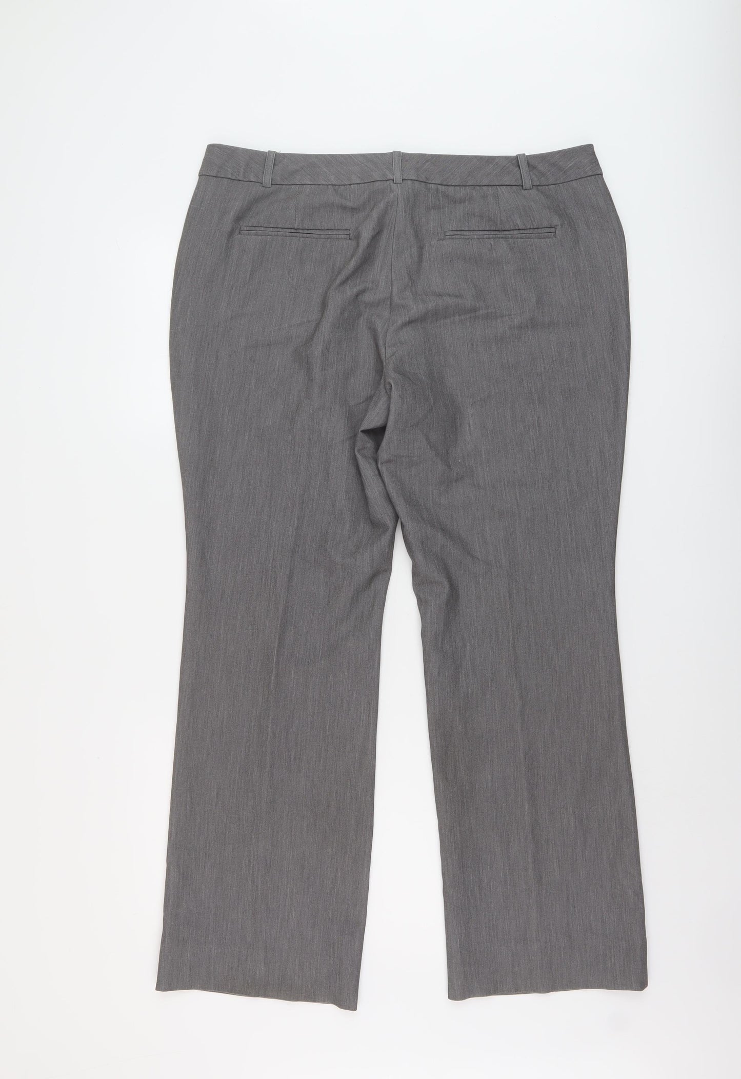 DKNY Womens Grey Polyester Trousers Size 14 L30 in Regular Hook & Eye