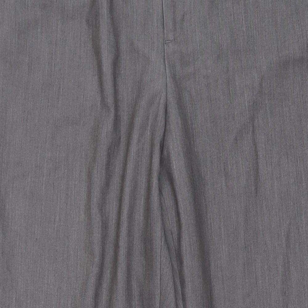 DKNY Womens Grey Polyester Trousers Size 14 L30 in Regular Hook & Eye