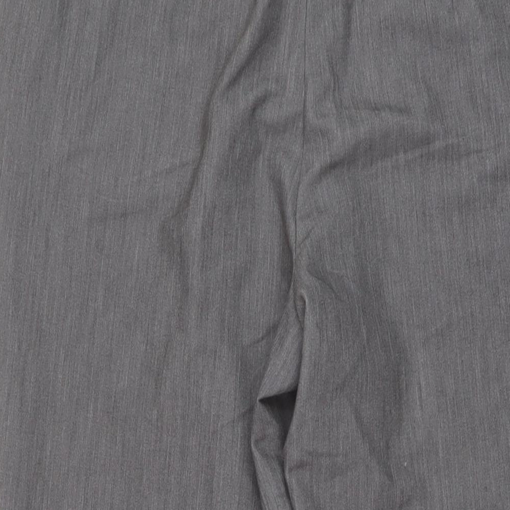 DKNY Womens Grey Polyester Trousers Size 14 L30 in Regular Hook & Eye