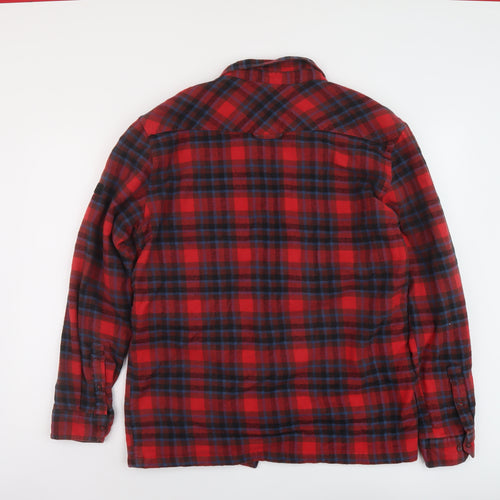 Regatta Mens Red Plaid Jacket Size L Button