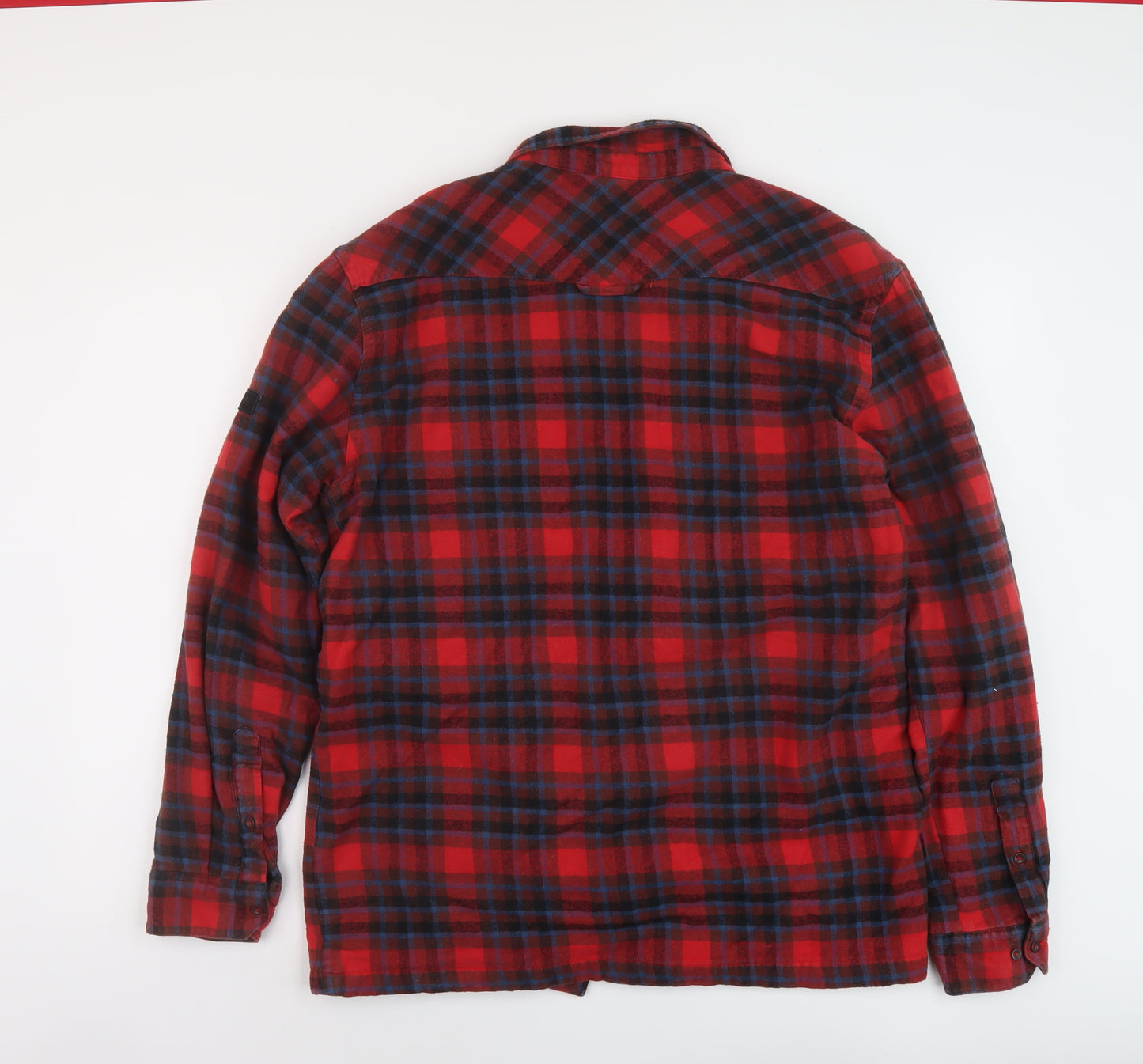 Regatta Mens Red Plaid Jacket Size L Button