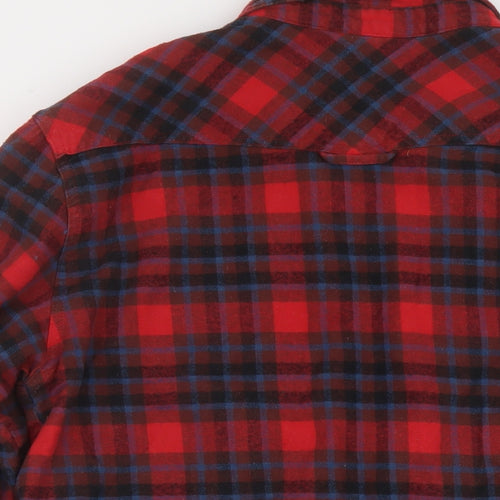 Regatta Mens Red Plaid Jacket Size L Button