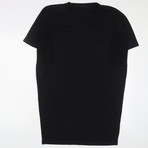 COS Womens Black Cotton T-Shirt Dress Size XS Crew Neck Pullover