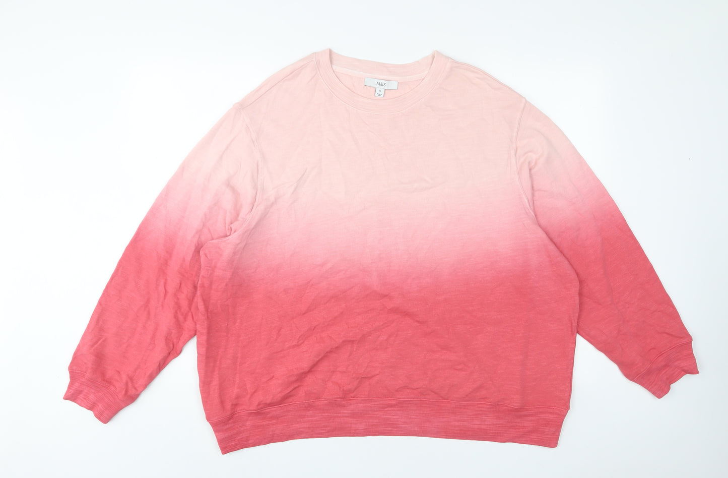 Marks and Spencer Womens Pink Cotton Pullover Sweatshirt Size XL Pullover