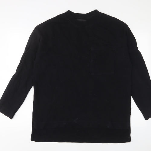 Zara Womens Black Cotton Pullover Sweatshirt Size M Pullover