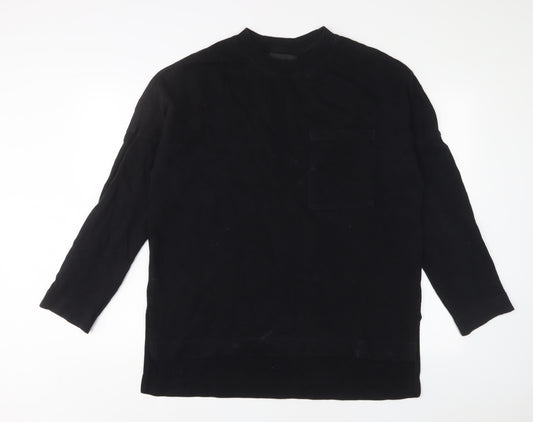 Zara Womens Black Cotton Pullover Sweatshirt Size M Pullover