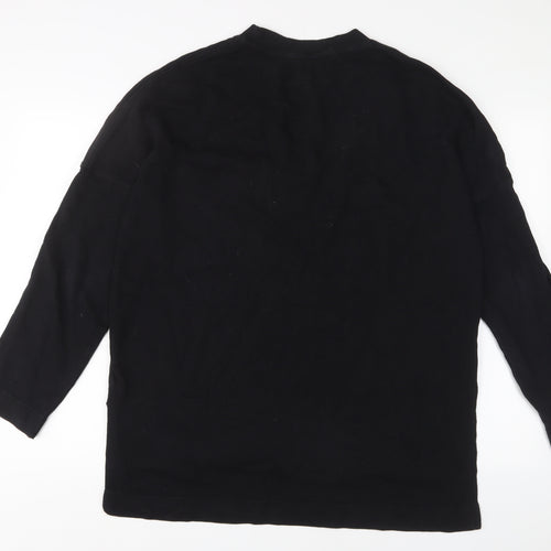 Zara Womens Black Cotton Pullover Sweatshirt Size M Pullover