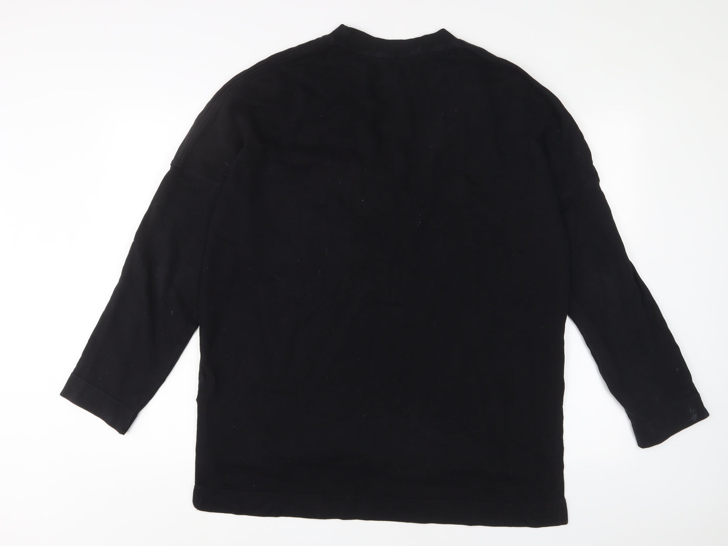 Zara Womens Black Cotton Pullover Sweatshirt Size M Pullover