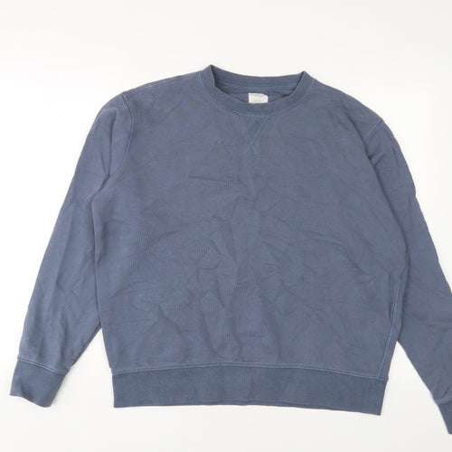 Marks and Spencer Mens Blue Cotton Pullover Sweatshirt Size L