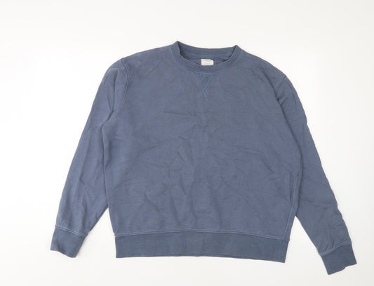 Marks and Spencer Mens Blue Cotton Pullover Sweatshirt Size L