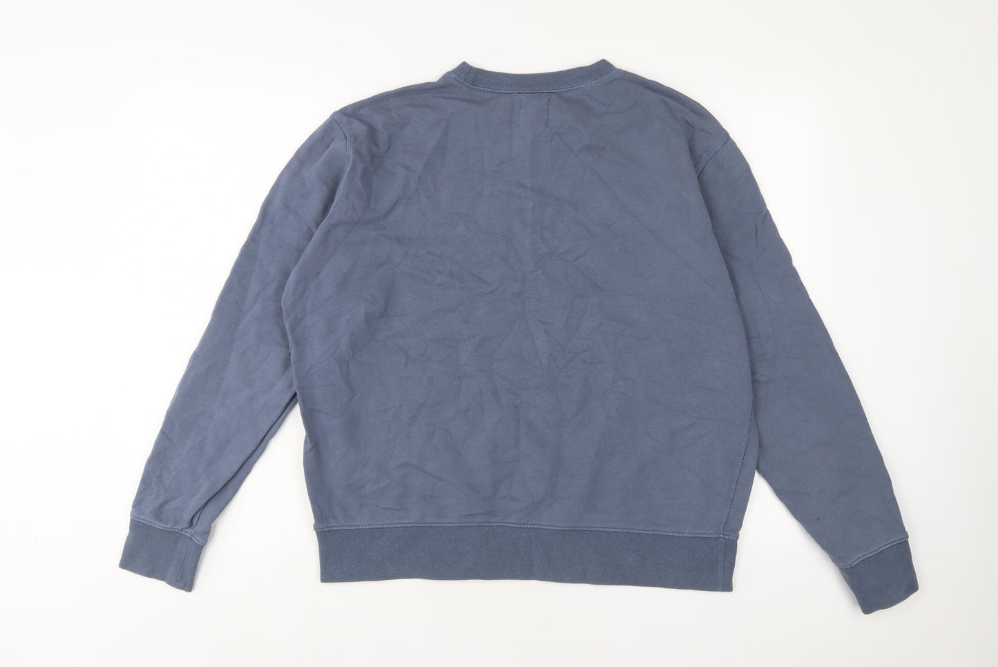 Marks and Spencer Mens Blue Cotton Pullover Sweatshirt Size L