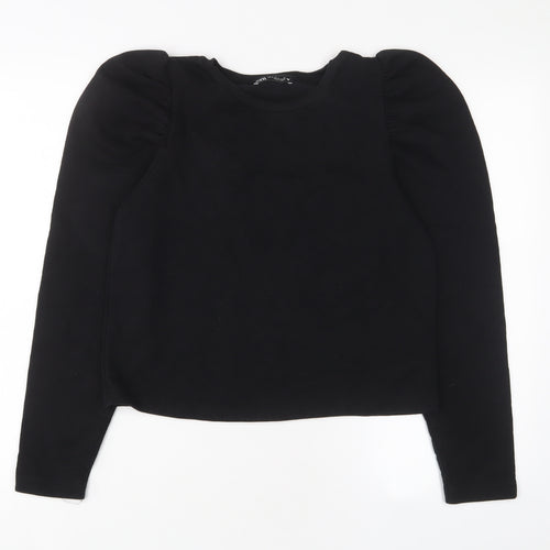 Zara Womens Black Cotton Pullover Sweatshirt Size M Pullover