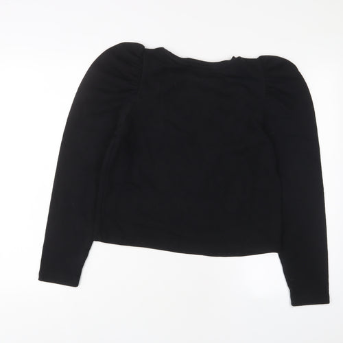 Zara Womens Black Cotton Pullover Sweatshirt Size M Pullover