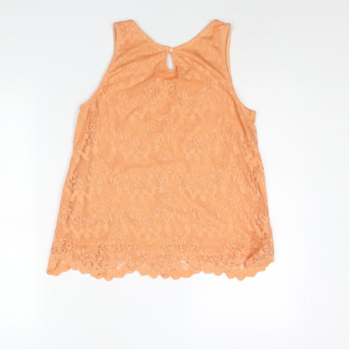 Dorothy Perkins Womens Orange Cotton Camisole Blouse Size 12 Round Neck