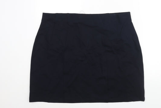 Marks and Spencer Womens Blue Viscose Mini Skirt Size 20