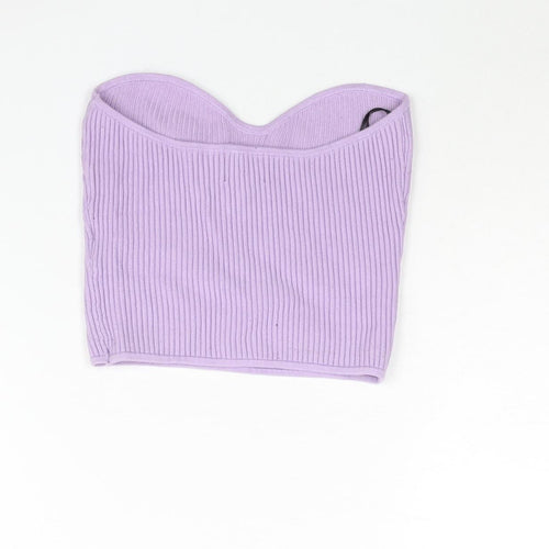 H&M Womens Purple Square Neck Viscose Pullover Jumper Size S - Bandeau