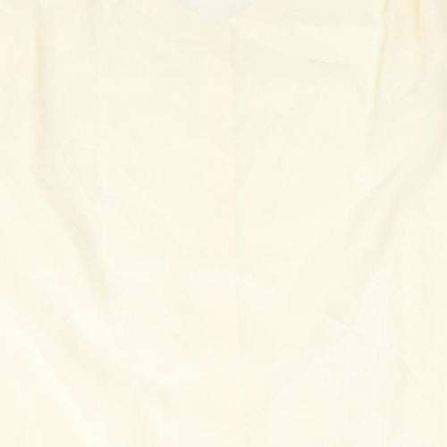 N.W.3 Womens Ivory Silk Basic Blouse Size 14 Round Neck - Drawstring Shoulder