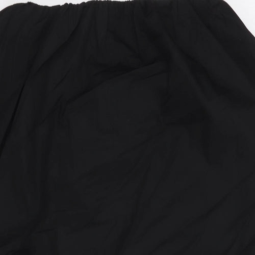 Marks and Spencer Womens Black Cotton A-Line Skirt Size 10 - Elasticated Waist