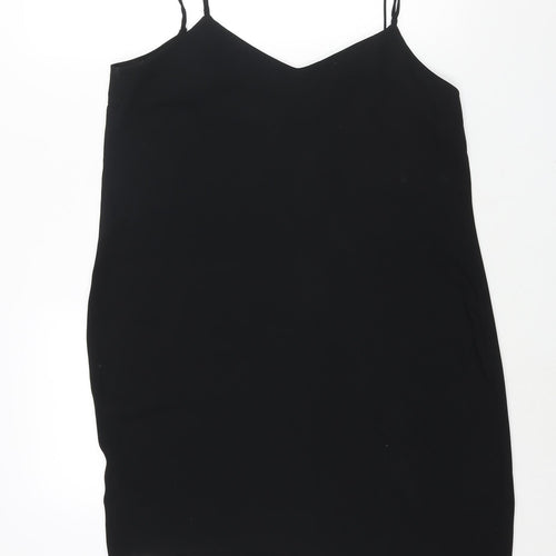 All Saints Womens Black Polyester Shift Size 14 V-Neck Pullover