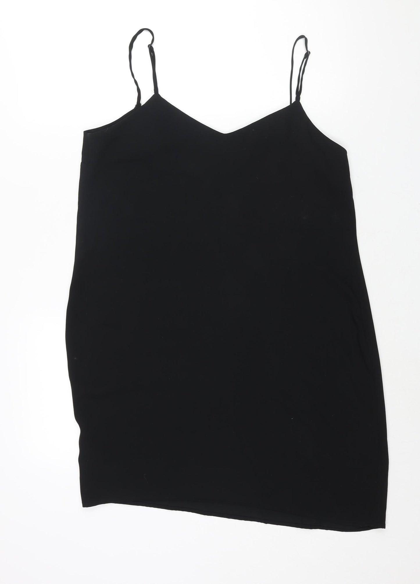 All Saints Womens Black Polyester Shift Size 14 V-Neck Pullover