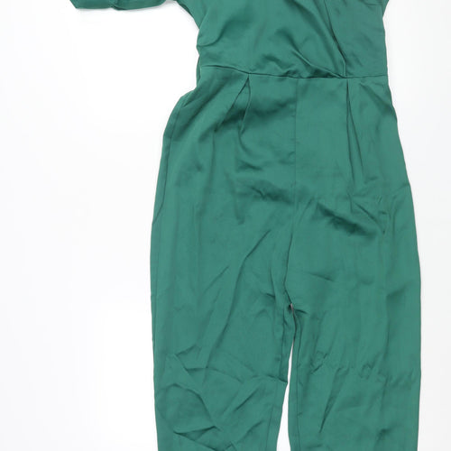 ASOS Womens Green Polyester Jumpsuit One-Piece Size 12 L27 in Zip - Belted