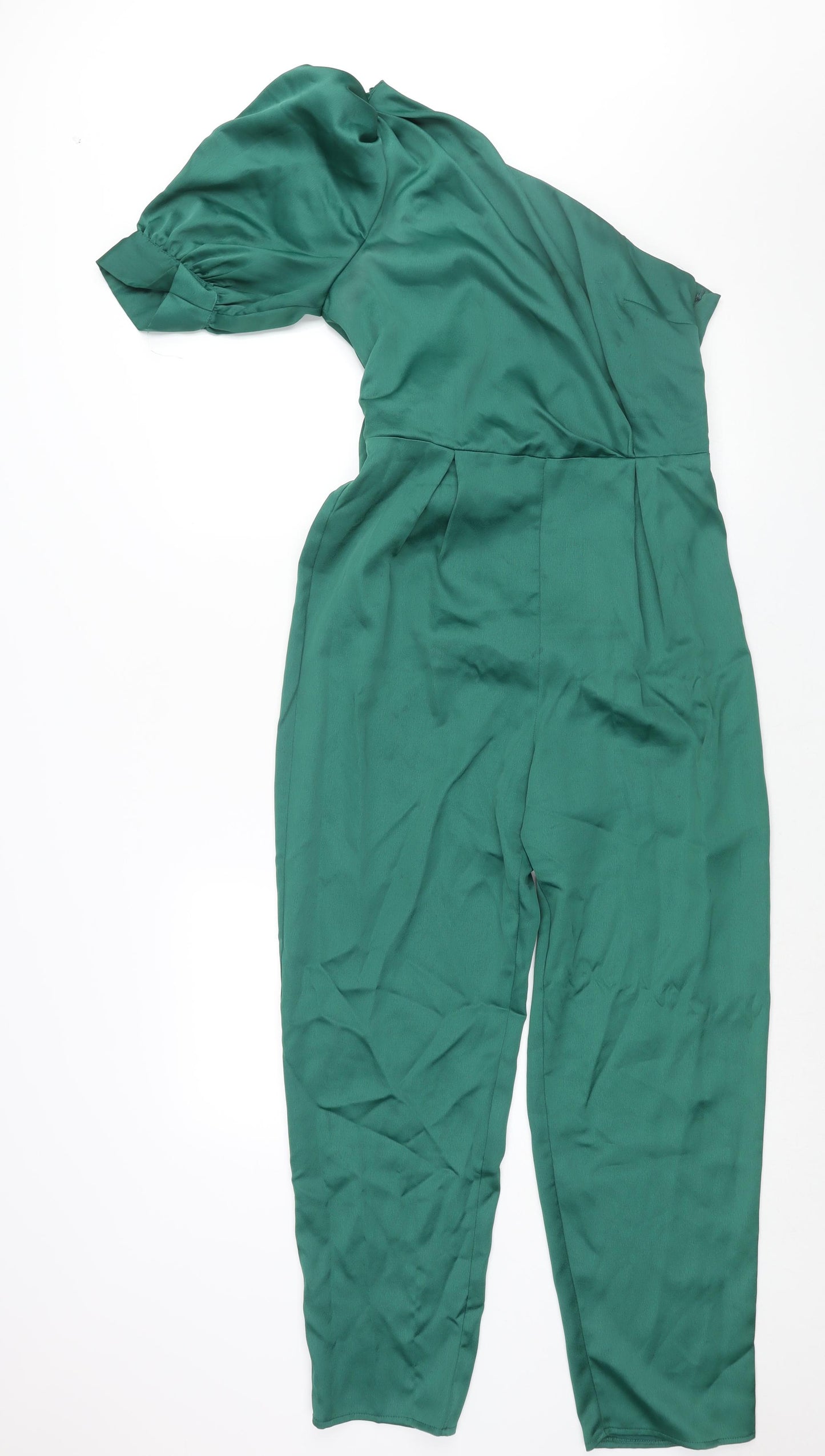 ASOS Womens Green Polyester Jumpsuit One-Piece Size 12 L27 in Zip - Belted