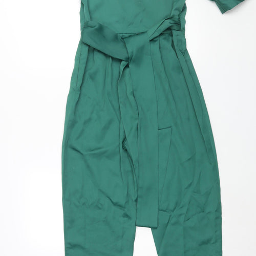 ASOS Womens Green Polyester Jumpsuit One-Piece Size 12 L27 in Zip - Belted