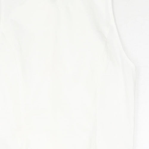 Marks and Spencer Womens White Polyester Camisole Blouse Size 12 Round Neck - Bow Detail