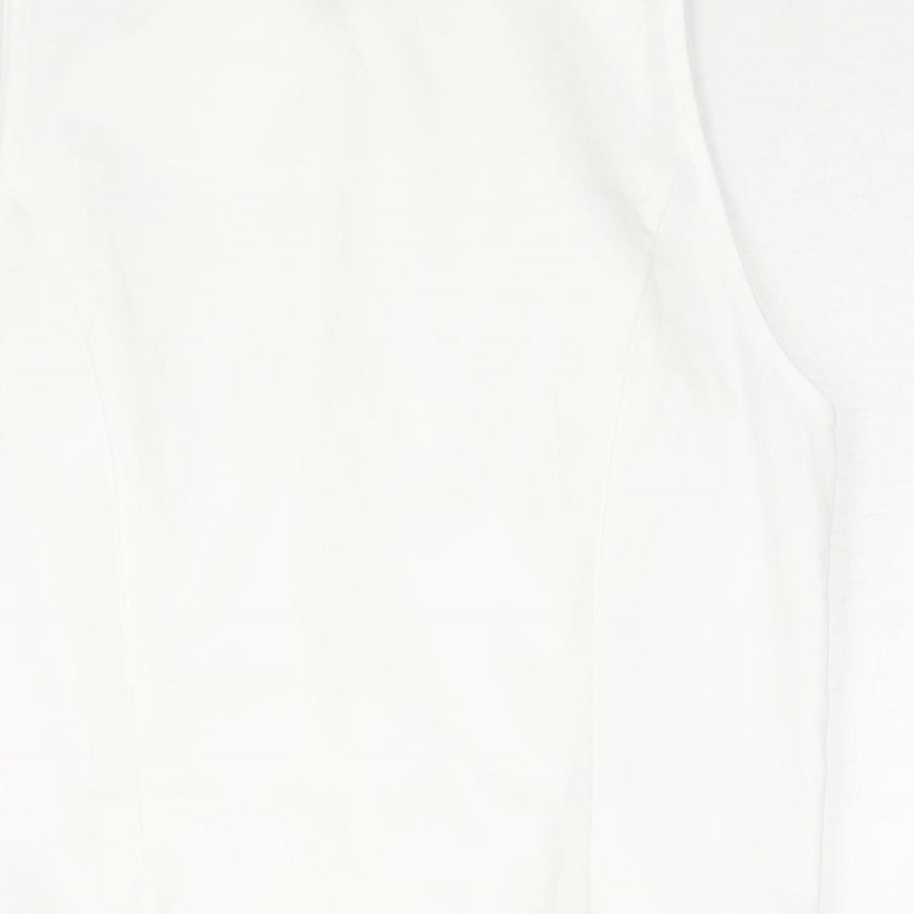 Marks and Spencer Womens White Polyester Camisole Blouse Size 12 Round Neck - Bow Detail