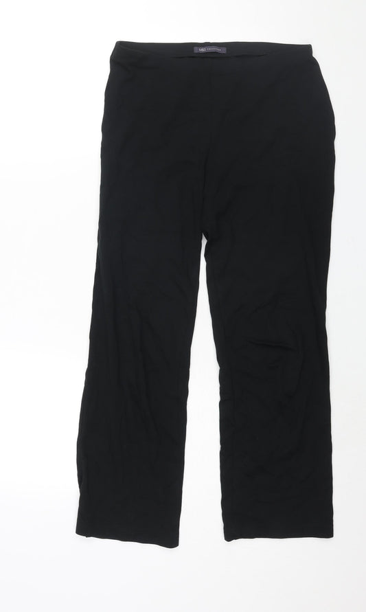 Marks and Spencer Womens Black Viscose Trousers Size 10 L27 in Regular