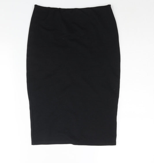 New Look Womens Black Polyester Straight & Pencil Skirt Size 10 - Textured