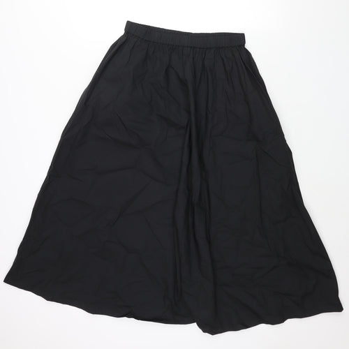 Marks and Spencer Womens Black Cotton A-Line Skirt Size 12