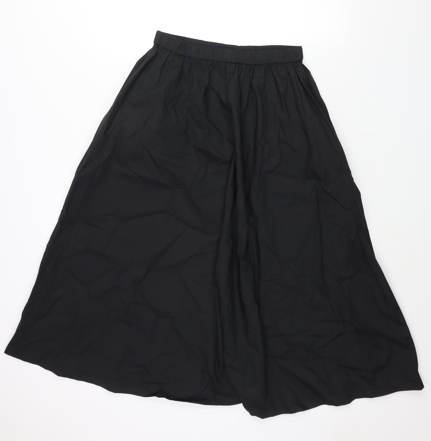 Marks and Spencer Womens Black Cotton A-Line Skirt Size 12